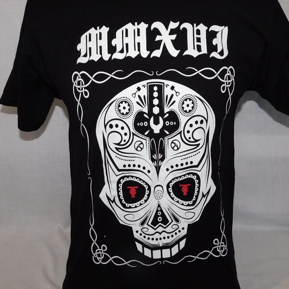Turner Crate MMXDJ Sugar Skull Black White Graphic T Shirt Mens M - Picture 5 of 6